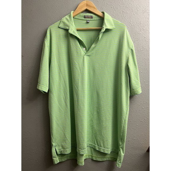 Men's Peter Millar Summer Comfort Green/Blue Stretch Polo Golf Shirt XL - Picture 1 of 11